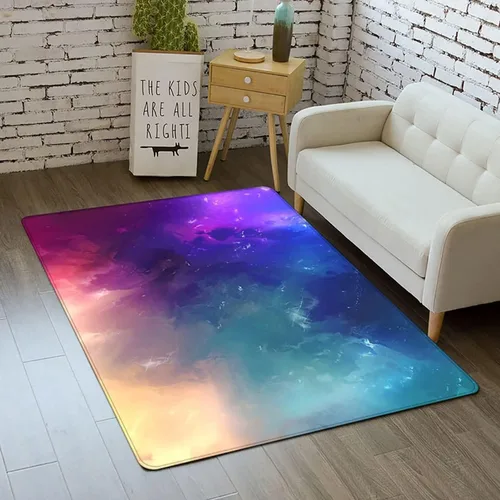 Vista 50 de Alfombra de espacio exterior para habitación de niños, 3 x 5 pies, alfombra Galaxy para dormitorio de niños, suave, antideslizante, sistema solar