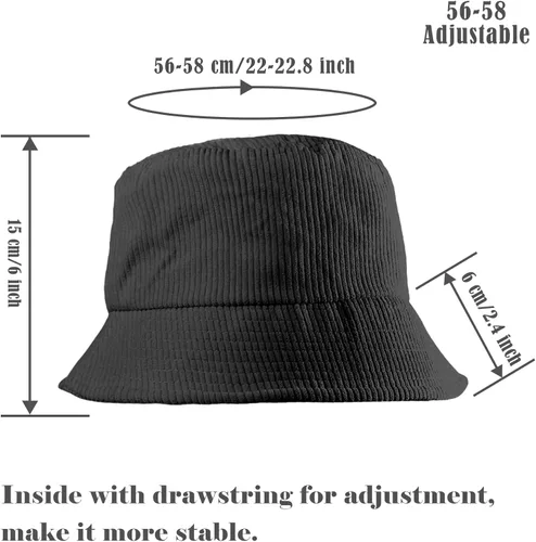 Vista 2 de Yonchic Sombreros de pescador plegables unisex de pana, de sarga de algodón de moda, sombrero de pesca para el sol, gorra de moda para evitar el sol