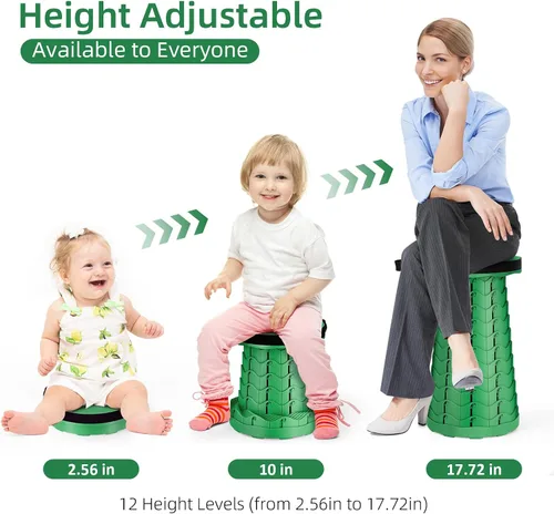 Vista 3 de Qiguet Taburete plegable, silla plegable, silla portátil mejorada con capacidad de carga de 400 libras, taburete portátil para camping, pesca