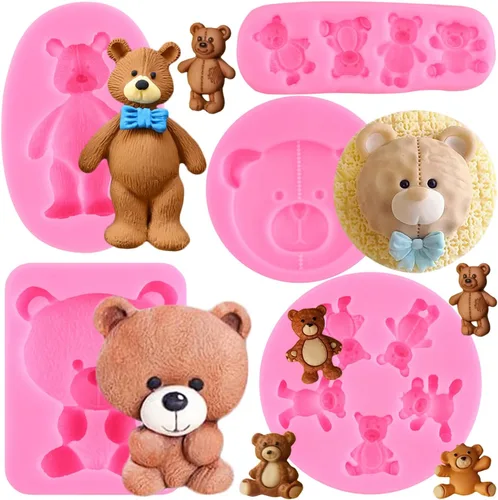 Vista 10 de Zixiang Molde de fondant de perlas 3D, molde de silicona para fondant, bolas de perlas semiesferas, moldes de chocolate para oso de peluche