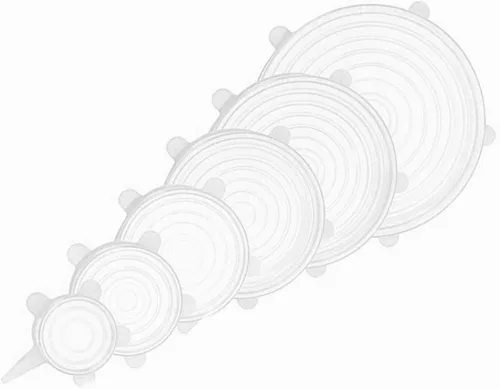Vista 9 de Tapas elásticas de silicona flexibles redondas reutilizables para tazón, taza, plato, envoltura de alimentos de silicona de grado alimenticio, 6 Azul