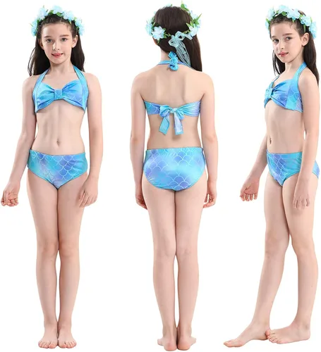 Vista 7 de Mermaid Tails - Traje de baño de princesa para niñas Cerulean