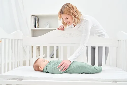 Vista 6 de CottCare Mantas envolventes de muselina para bebés para niños y niñas, paquete de 4 unidades, transpirables y agradables al tacto, mantas Verde