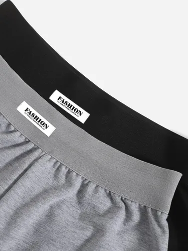 Vista 4 de MakeMeChic Women's 2 Pack Track Shorts Casual Letter Patched Workout Athletic Lounge Shorts