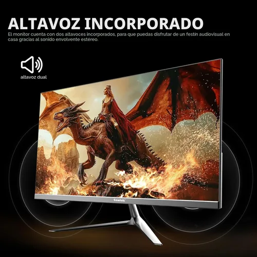 Vista 4 de Gawfolk - Monitor para juegos de 24.5 pulgadas, PC 200Hz, pantalla FHD 1080p, altavoces incorporados, 1ms sin bisel, FreeSync, 99% sRGB, ángulo
