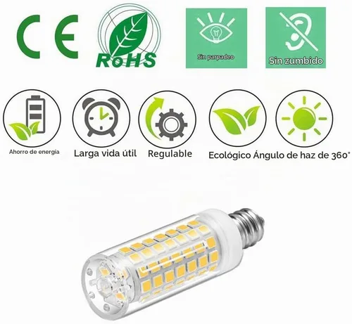 Vista 9 de Bombillas LED E12 regulables, bombilla C7 de 7 W equivalente a bombilla halógena E12 de 60 W, luz blanca diurna 6000 K, base de candelabro T6 E12