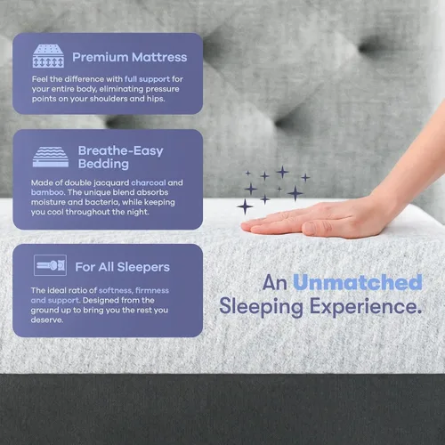 Vista 5 de Celestial Sleep Colchón de espuma viscoelástica con gel en caja, fabricado en EE. UU., espuma certificada CertiPUR-US®, certificación Oeko-Tex