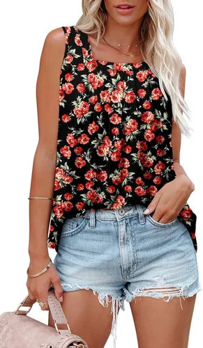 Vista 2 de BETTE BOUTIK Womens Tank Tops Pleated Sleeveless Blouse Short Sleeve Tops Basic Shirts S-3XL