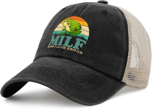 Vista 2 de Sombrero de ranas Hombre I Love Frogs Sombrero Hombres Gorra de béisbol Gorras ajustables