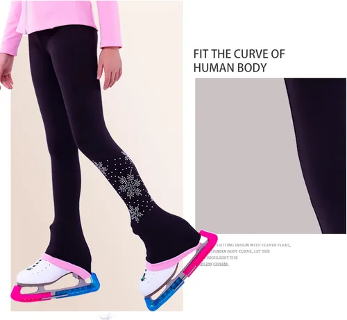 Vista 4 de Chaqueta de patinaje artístico con pantalones para adultos y niños, pantalones largos, patinaje sobre hielo, ropa deportiva cálida, traje