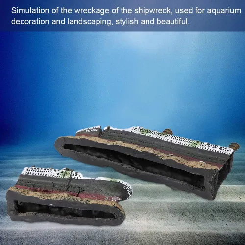 Vista 7 de JTLB Titanic - Modelo sumergible naufragado 24 × 10 × 3.5 in Titanic Lost Wrecked Boat Ship Aquarium Decoration Ornament Wreck Ornaments