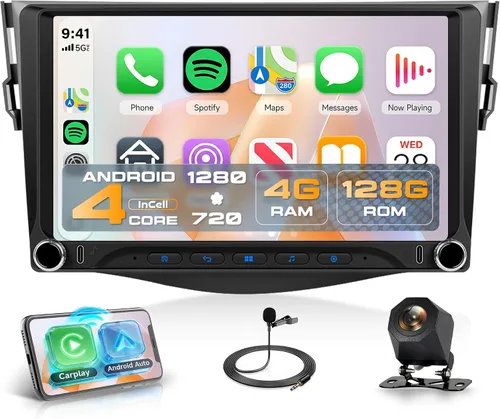 Vista 9 de Radio de coche de 8 núcleos 6G+128G para Toyota RAV4 2007-2011, estéreo de coche Rimoody Android con Carplay inalámbrico, Android Auto, Mirror Link