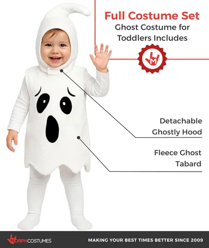Vista 2 de Morph, Disfraz de fantasma para niños pequeños, disfraces de Halloween para niños