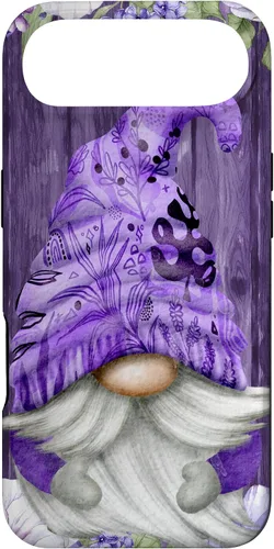 Vista 27 de Cute Purple Aesthetic Anemones Flower Pattern Lavender Gnome Case for iPhone 17