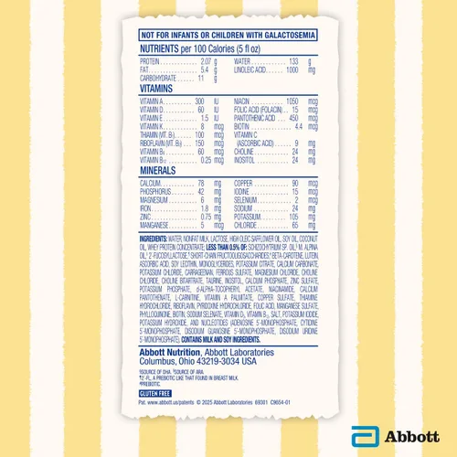 Vista 3 de Similac Mezcla prebiótica doble, fórmula para bebés con hierro, lista para alimentar, 0-12 meses, botella de 8 onzas líquidas, paquete de 24