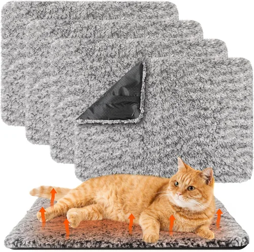 Vista 22 de Drydiet Paquete de 4 Almohadillas Autocalentadoras para Gatos Alfombrilla Térmica Lavable para Perros Sin Hogar Almohadillas Térmicas para Perreras