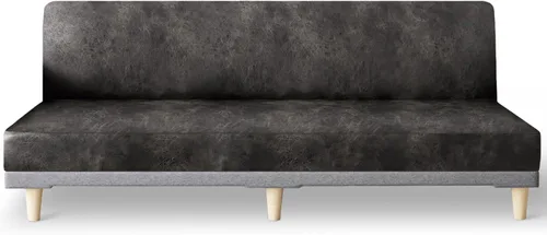 Vista 21 de molasofa - Funda elástica para futón de aspecto de cuero, cubierta para sofá sin brazos, protector de muebles con parte inferior elástica, funda