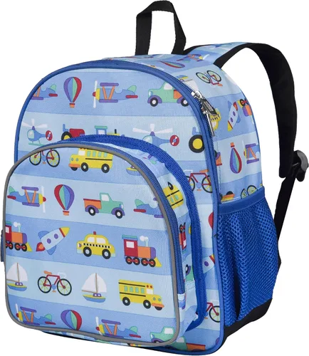 Vista 22 de Wildkin - Mochila infantil de 12 pulgadas – Acolchada, ajustable, ideal para guardería y viajes, Dino azul, Escuela
