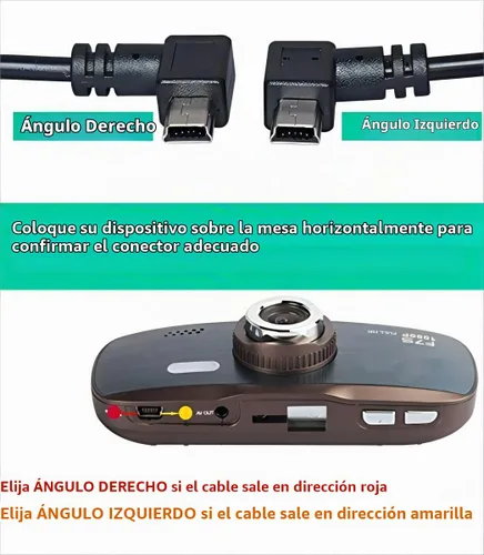 Vista 7 de 3M USB A a Mini B Cable USB de 90 grados de sincronización de datos con 5 clips de cableado para Nextbase Dash Cam Car GPS Navigator DVR Cámara