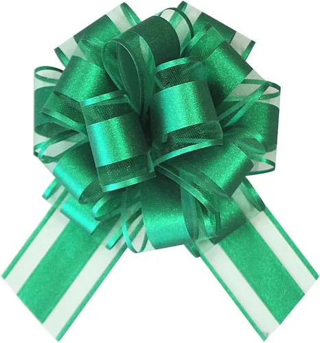 Vista 11 de HQJAXJ 6 lazos azul cielo para envolver regalos, lazos con purpurina de 6 pulgadas para cestas de regalo, Pascua, cestas de regalo, fiestas