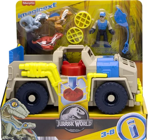 Vista 6 de Fisher-Price Imaginext Jurassic World - Juego de juguetes de dinosaurio de pista y transporte para juegos de simulación para niños a partir de 3 años