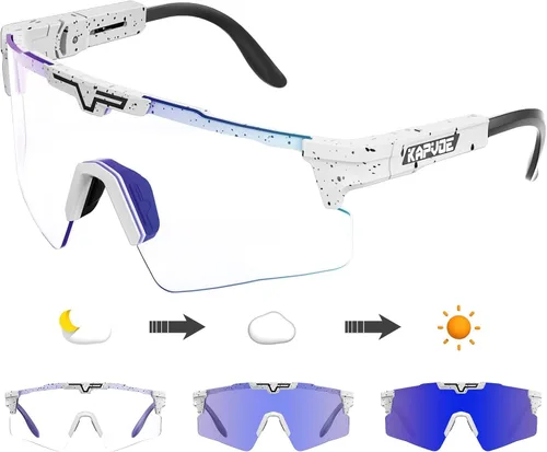 Vista 10 de KAPVOE Gafas de ciclismo fotocromáticas Gafas de sol deportivas de bicicleta de montaña Gases transparentes MTB Gafas hombres mujeres Bicicletas