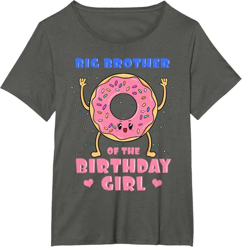 Vista 66 de Big Brother Of The Birthday Girl Donut Bday Party Bro Sib Camiseta, Negro, S