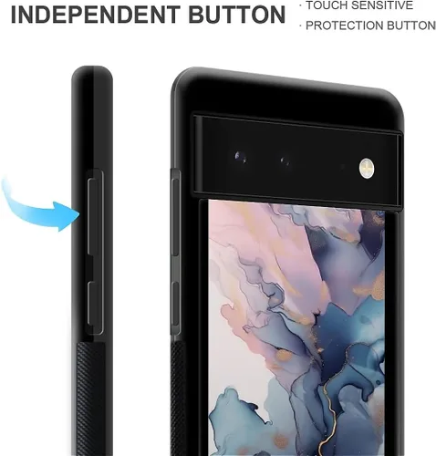 Vista 1695 de Compatible con Google Pixel 4A 5G Mobile Case Creative Acrylic Panel trasero Silicona Protección Grip especialmente diseñado para Google Pixel 4A 5G