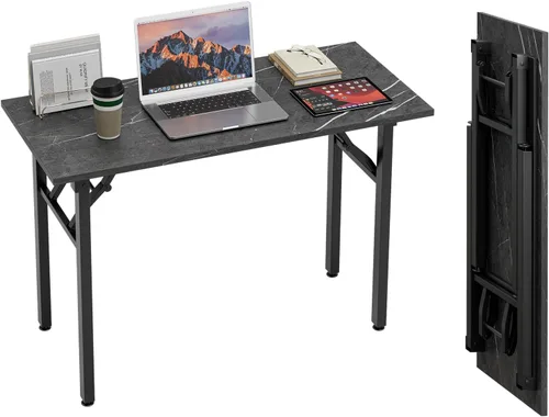 Vista 11 de TEMI Mesa de Computadora Pequeña Mesa Plegable - Escritorio de Oficina Plegable de 35.8", Sin Ensamblaje, Perfecto para Espacios Pequeños