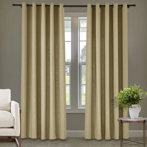 Vista 45 de Frelement Cortinas de lino de lino de bronce con ojales para interiores, tratamiento de ventanas para sala de estar, dormitorio, habitación
