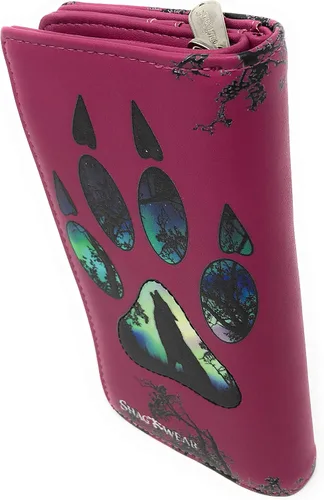 Vista 2 de Shag Wear Cartera grande Wolf Paw para mujer de 7", Rosado, Moderno