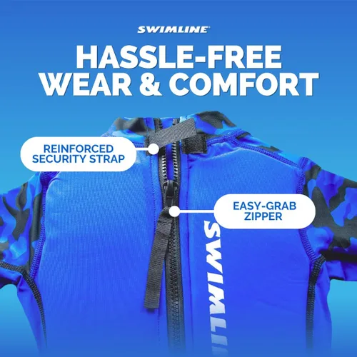 Vista 5 de Swimline Traje de entrenamiento de natación flotante de licra, azul para niños, talla S