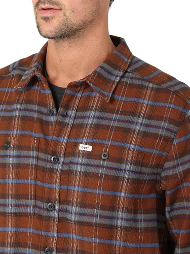 Vista 3 de Lee Overshirt de manga larga con botones y ajuste holgado para hombre