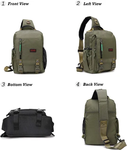 Vista 2 de Nicgid Bolsos de hombro en el pecho, mochila cruzada para laptop de 13.3 pulgadas, 14.1 pulgadas, bolsa de mensajero para viajes al aire libre