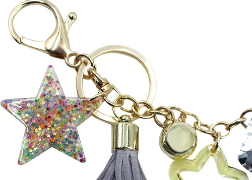 Vista 5 de Llaveros reversibles con lentejuelas con purpurina para cola de sirena regalos de fiesta para mujer accesorios brillantes