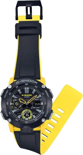 Vista 4 de Casio Reloj analógico digital de cuarzo para hombre con correa de resina GA-2000-1A9ER, Pulsera