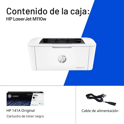 Vista 8 de Impresora inalámbrica en blanco y negro HP LaserJet M110w, impresión, velocidades rápidas, configuración fácil, impresión móvil, ideal para equipos