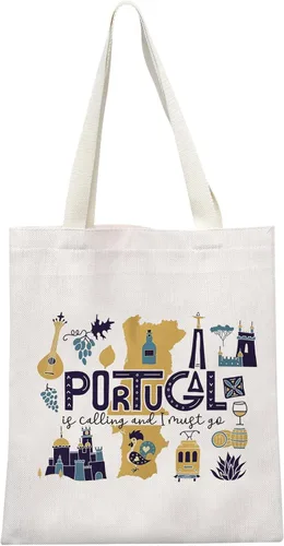 Vista 8 de Portugal Bachelorette Party Gift: Bolsa de maquillaje de viaje - Portugal está llamando, debo ir, Bolsa Must Go Portugal, Bolsa de cosméticos