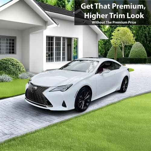 Vista 2 de BOGAR TECH DESIGNS Para Lexus RC 2019-2025 Front Chrome Delete - Kit de superposición de vinilo precortado, borde opaco negro brillante
