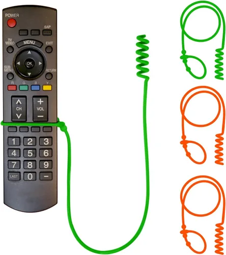 Vista 9 de Perfect Curve Paquete de 4 Correas de Silicona con Cable Remoto - Cordón Ajustable para Control Remoto de TV para Ajuste Cómodo, Nunca Pierdas tu