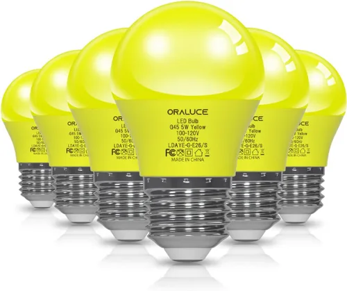 Vista 9 de ORALUCE Bombilla de porche rosa equivalente a 40 W, bombillas LED A15 para decoración e iluminación de fiestas de Halloween, Navidad, bombilla