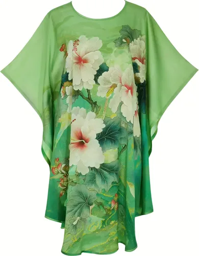 Vista 17 de Pijama de seda 100% para mujer, batas de baño de seda para mujer, batas de kimono de seda, batas de baño con mangas de muñeca, estampado floral