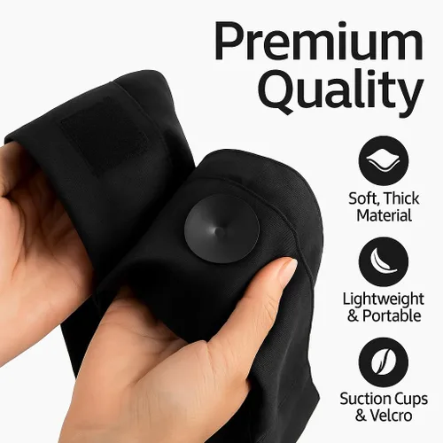 Vista 3 de DREAM ART Cortina opaca portátil para cualquier lugar/Persianas ajustables opacas/Persianas opacas temporales con ventosas para guardería, Negro