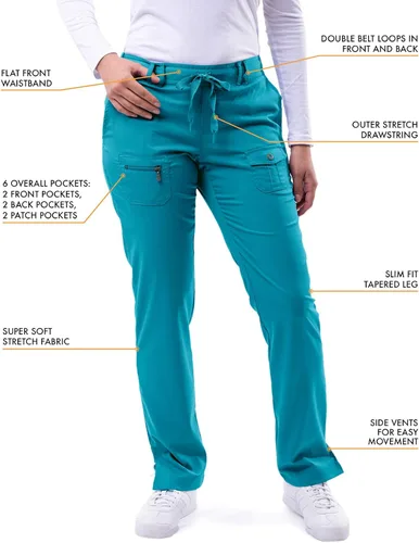 Vista 4 de Adar Pro Breakthrough Plus - Conjunto de uniforme médico para mujer, camiseta con cuello en V mejorado y pantalones con múltiples bolsillos