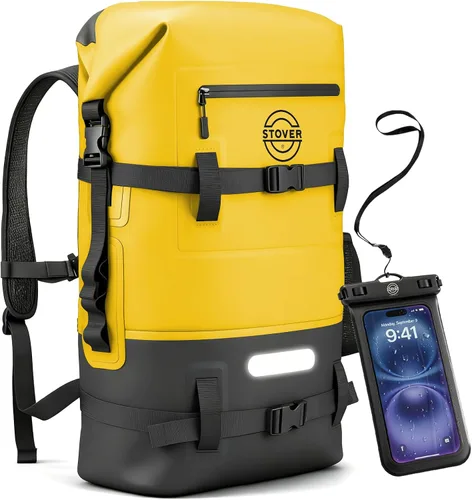 Vista 14 de STOVER 5/10/25/30/40/55L Waterproof Dry Bag- Roll-Top Backpack w/Phone Case- Kayaking, Hiking, Camping, Boating- Men/Women