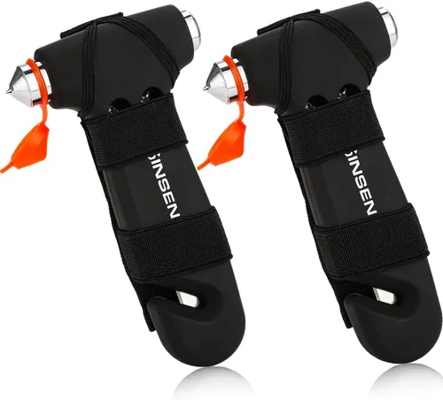 Vista 18 de SENSEN - Cortador de cinturón de seguridad para automóvil, herramienta de emergencia para romper vidrio, kit de escape de martillo de seguridad, 3