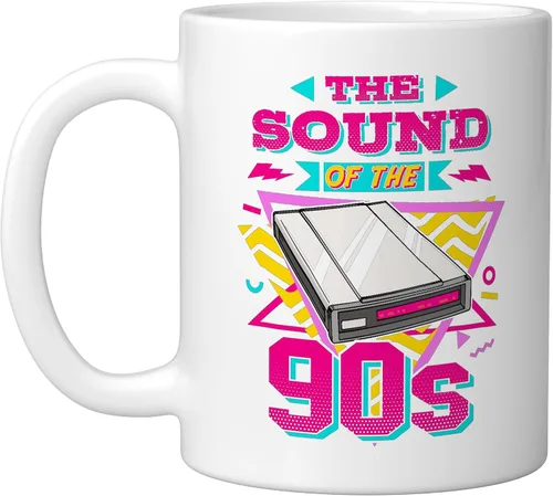 Vista 10 de 90s Nostalgia Retro 90s Dial Up Internet Vintage Ceramic Mug, Black/White