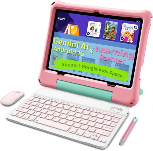Vista 10 de aiprotablet Tableta para niños, Android 16 para niños de 10 pulgadas, Octa-Core 2.2 GHz con funda, 30 GB de RAM 64 GB ROM, 2 TB expandir, control