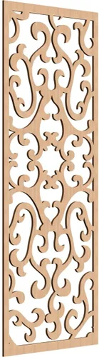 Vista 63 de 9 3/8 pulgadas de ancho x 24 3/8 pulgadas de alto x 1/4 de alto Smithfield paneles de pared de madera con calado, abedul