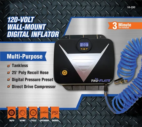 Vista 7 de Inflador Tru-Flate 16-250 120V sin Tanque para Montaje en Pared